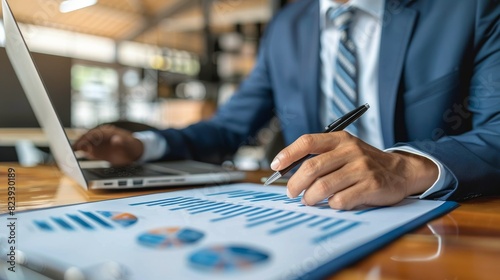 Man in Suit Writing on Piece of Paper