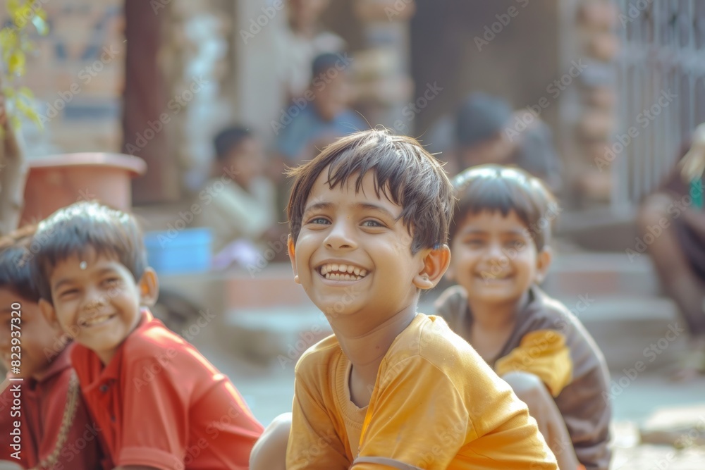Unidentified children playing in the streets of Kolkata. Unidentified children playing in the streets of Kolkata.