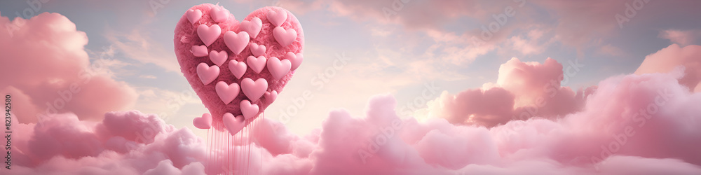 Romatic Hearts Flying Sky Background Background Image Desktop Wallpaper Backgrounds HD, 
Romantic Hearts Flying Sky Background: HD Desktop Wallpaper
