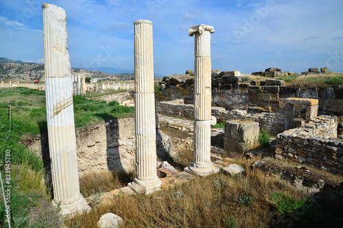 A view from the Ancient City of Tripolis in Buldan, Denizli, Turkey photo