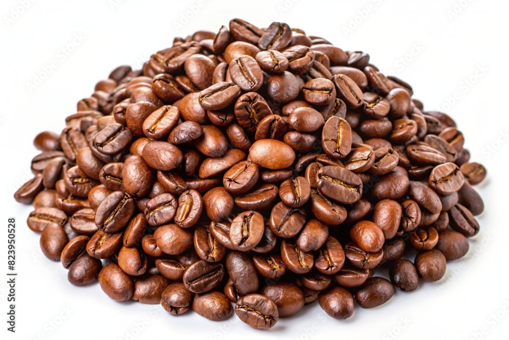 coffee beans on white