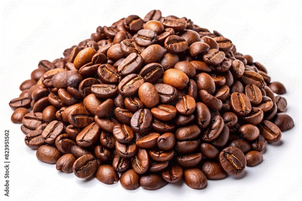 coffee beans on white coffee beans on white