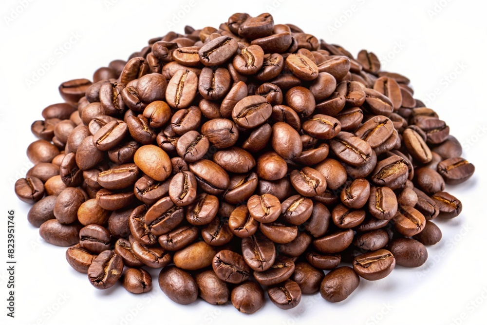 coffee beans on white coffee beans on white