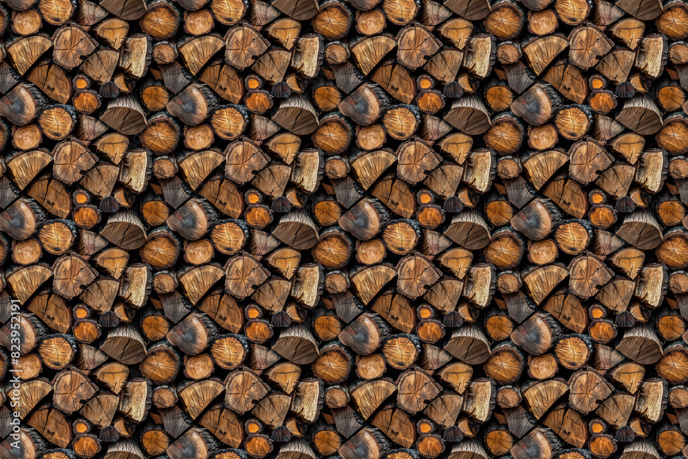 Pattern of Stacked Chopped Firewood Pattern of Stacked Chopped Firewood