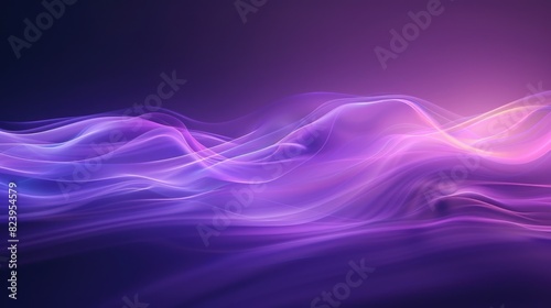 Violet Abstract. Smooth Light Purple Background with Glowing Wave Design