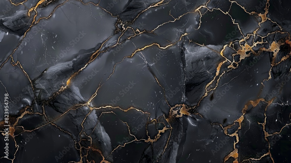 Black and gray marble texture with gold veins Black and gray marble texture with gold veins