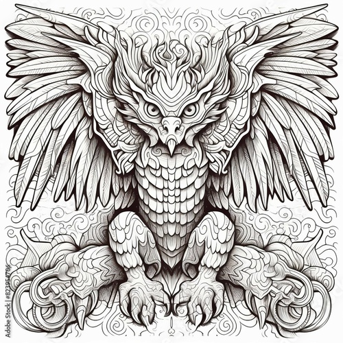 Chimera Coloring Pages for Adults  Intriguing Mythical Designs for Relaxation