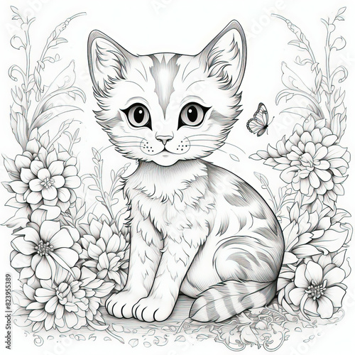 Cute Cat Coloring Pages for Kids: Printable Adorable Designs for Fun