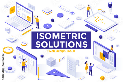 Isometric Business Scene Vector