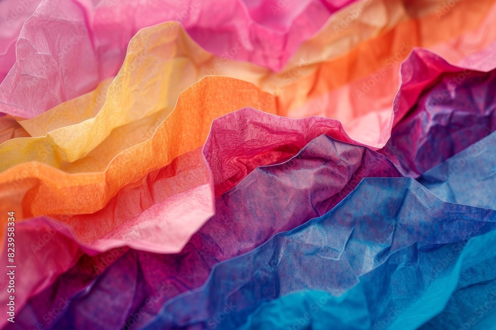 Experience the vibrant mix of colors and textures in this visually striking 3D-texture paper artwork. Experience the vibrant mix of colors and textures in this visually striking 3D-texture paper artwork.