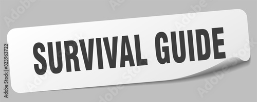 survival guide sticker. survival guide label