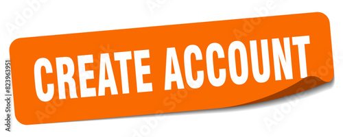 create account sticker. create account label