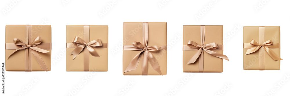 set of A beautifully wrapped gift parcel with a big, simple line label attached, on a transparent backgrounds set of A beautifully wrapped gift parcel with a big, simple line label attached, on a transparent backgrounds