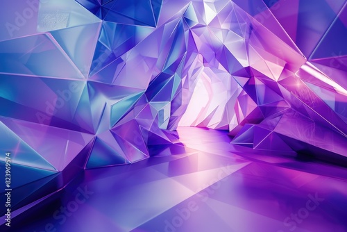 Geometric Purple: Abstract Cyberpunk Scene for Marketing and Commercial Use