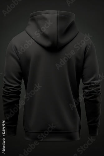 black hoodie mockup back views, shape of the hoodie without body