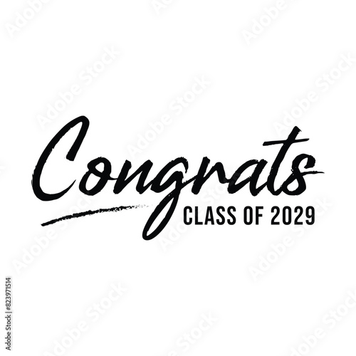 Congratulations Class of 2029 text vector, congrats class of 2029 typography 