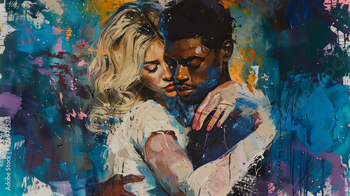 A couple holding eachother, expressing love and romance in a close embrace, capturing the beauty of affection and intimacy