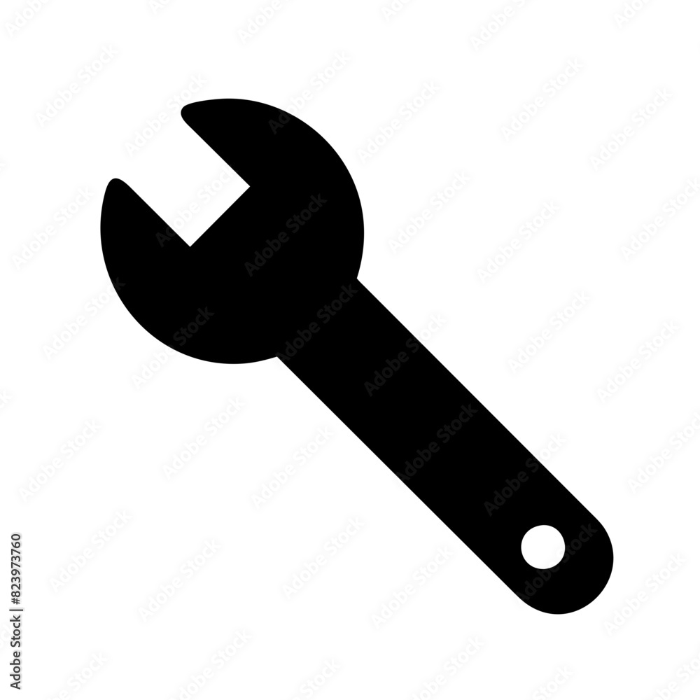 Black wrench icon vector illustration Black wrench icon vector illustration
