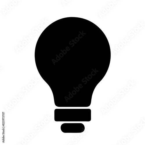 Black light bulb silhouette vector