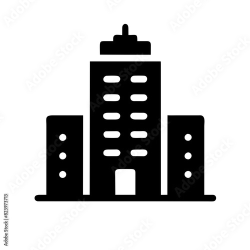 Vector office building icon silhouette