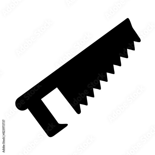 Hand saw vector silhouette isolated