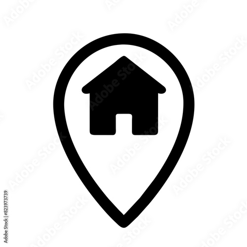 Real estate location pin vector icon