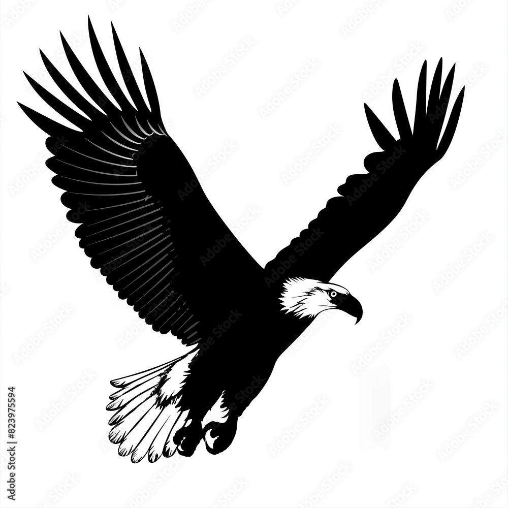 A black eagle is flying in the sky A black eagle is flying in the sky