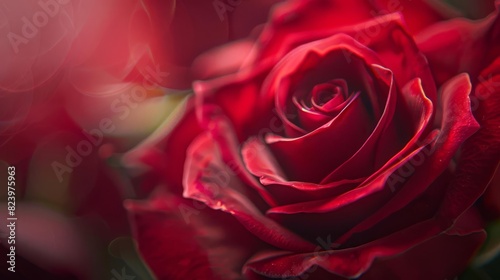 floral love extreme closeup of deep red rose for valentines day