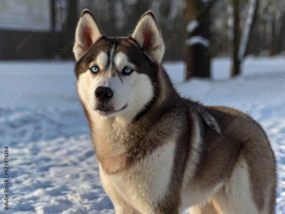 siberian husky in the snow siberian husky in the snow