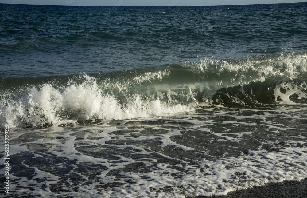 Wave on the sea coast in Crete