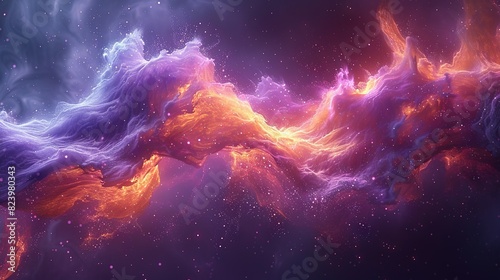   A colorful image of a swirling space  featuring vibrant blues  purples  oranges  yellows  and twinkling stars