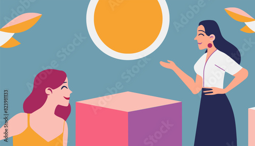 The of a Cartoon oily skin illustration with woman