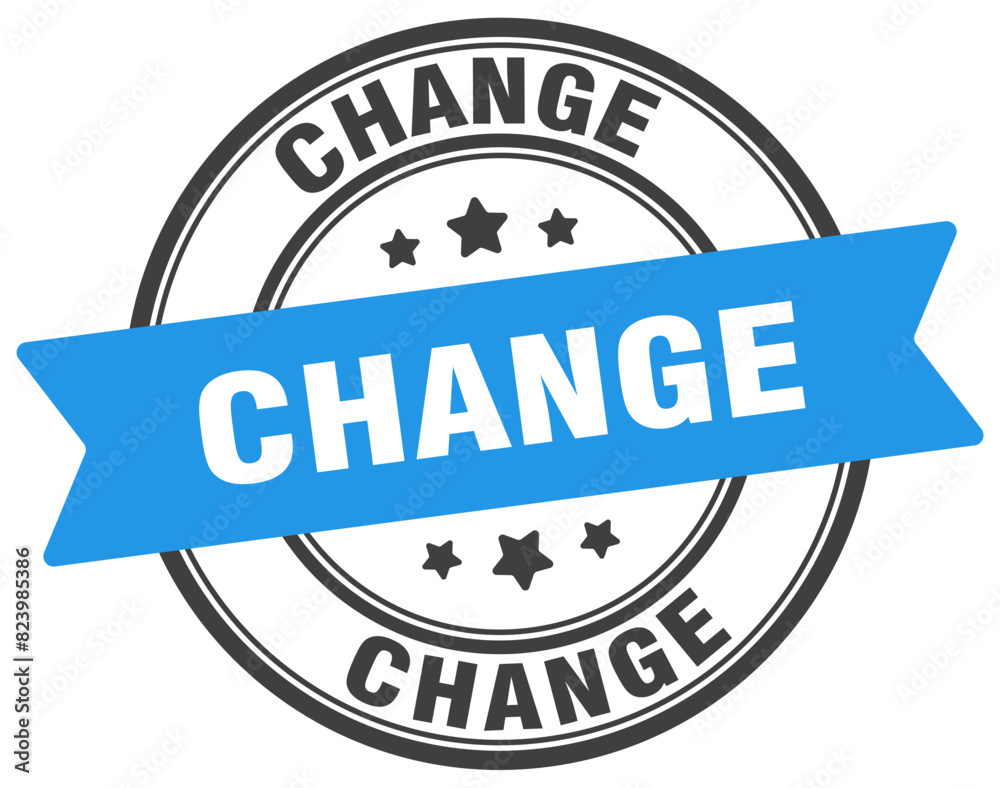 change stamp. change label on transparent background. round sign change stamp. change label on transparent background. round sign