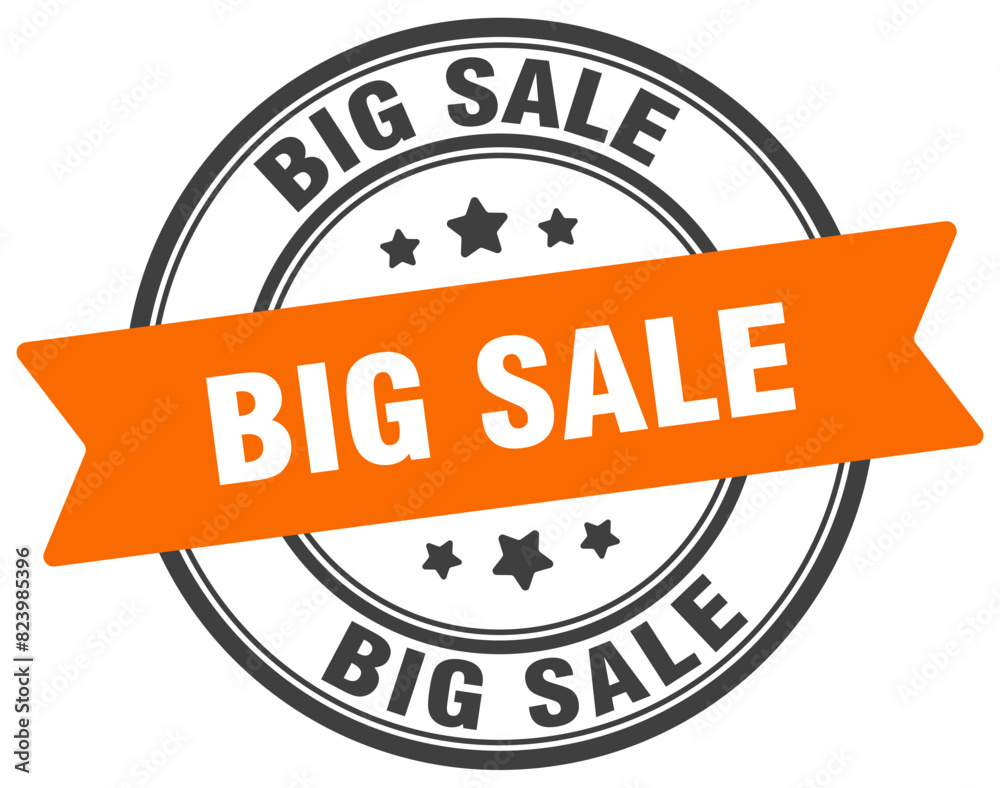 Fototapeta premium big sale stamp. big sale label on transparent background. round sign