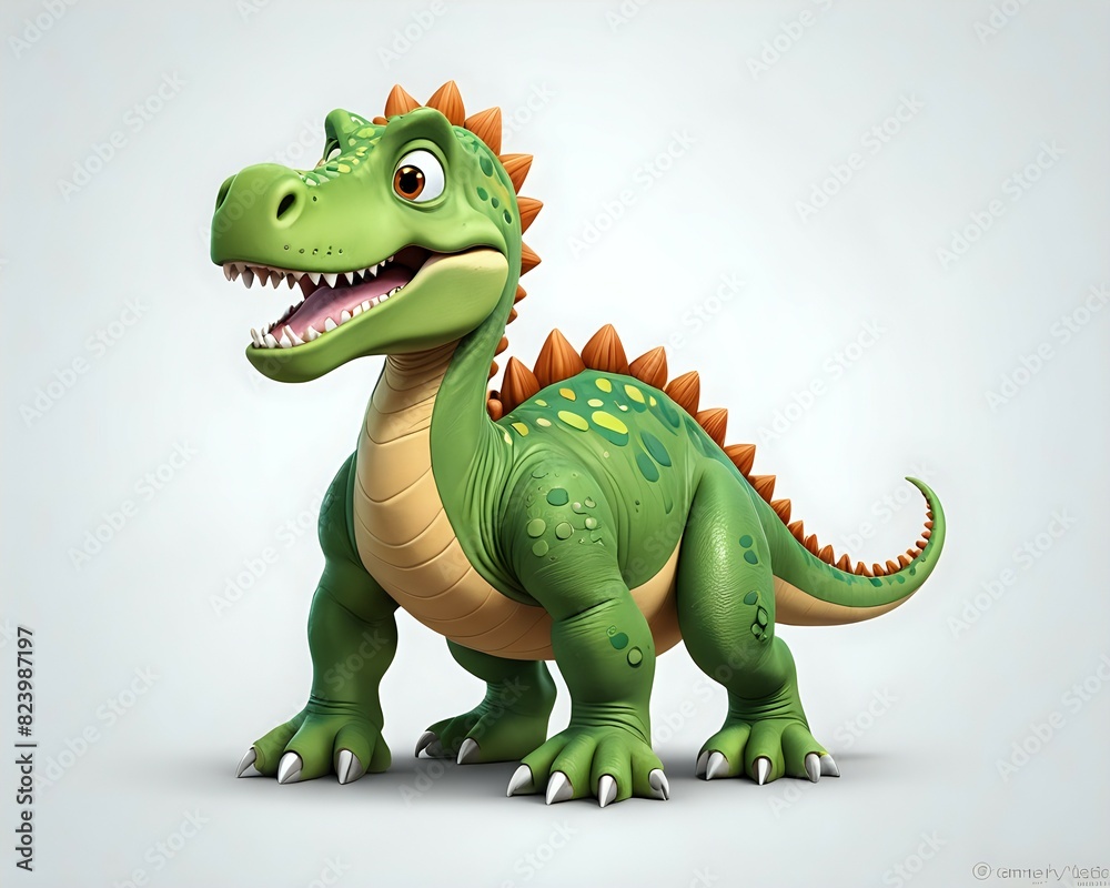 Obraz premium green dinosaur cartoon