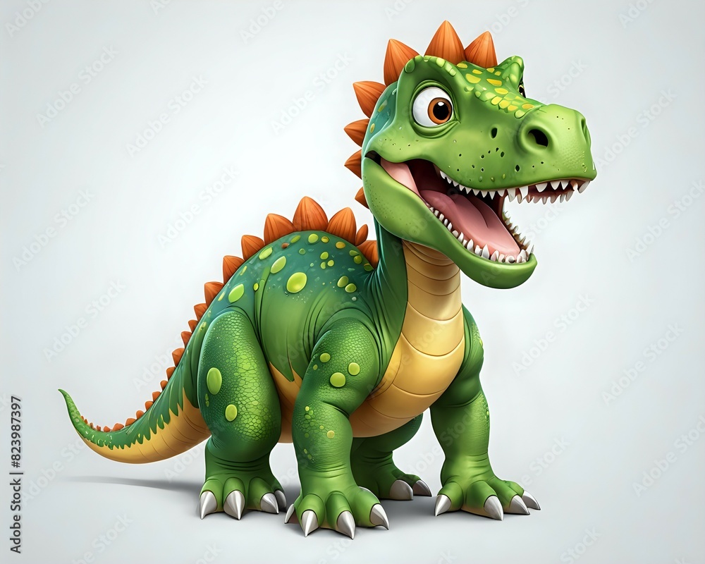Obraz premium green dinosaur cartoon