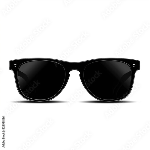 A pair of sunglasses with a black frame