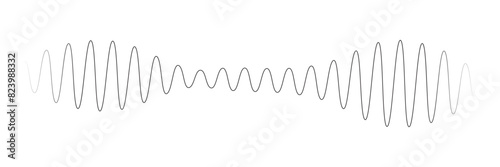 Radio Wave icon. Monochrome simple sound wave on transparent background. Vector sound wave icon. Music player sound bar. Record interface. Equalizer icon with soundwave line. used for mobile phone.