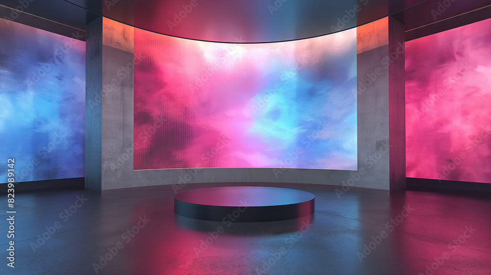 Fototapeta premium Television studio, virtual studio set. ideal for green screen compositing.