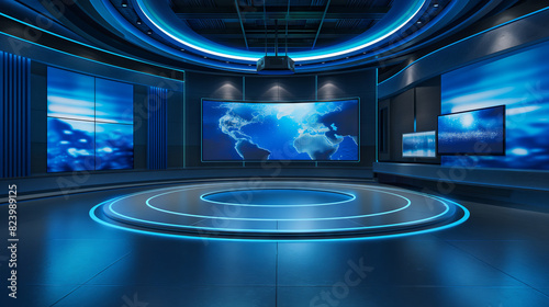 Television studio, virtual studio set. ideal for green screen compositing. © Renzo