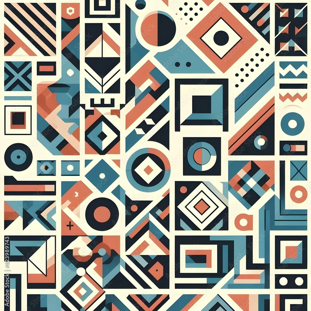 Obraz premium geometric pattern using only 3 colours simple repeatable pattern 2d