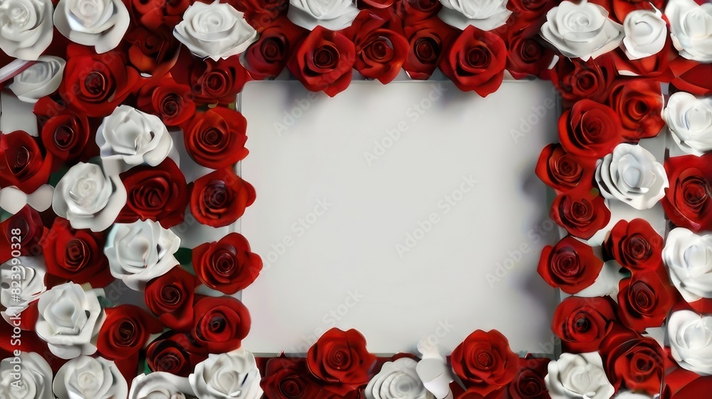 valentines day frame featuring a white blank center with surrounding abundant red rose valentines day frame featuring a white blank center with surrounding abundant red rose