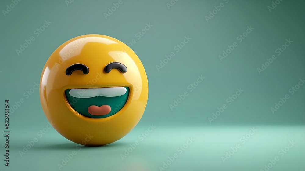 symbole 3D sourire émotion, Émoticône illustration jaune et coloré IA symbole 3D sourire émotion, Émoticône illustration jaune et coloré IA