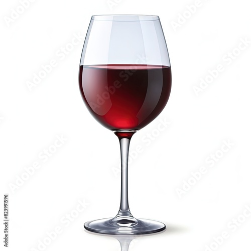 Glass of Red Wine on White Background. Generative AI