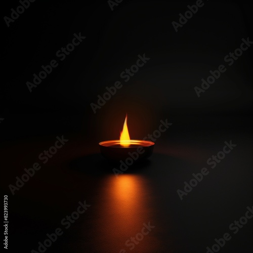 A plain, matte black background, hosting a single, glowing ember in the center, its warm, orange light a beacon of focus and minimalism.