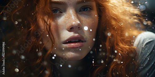 Closeup Shot of a Beautiful Girl with Freckled Skin  High-Resolution Portrait