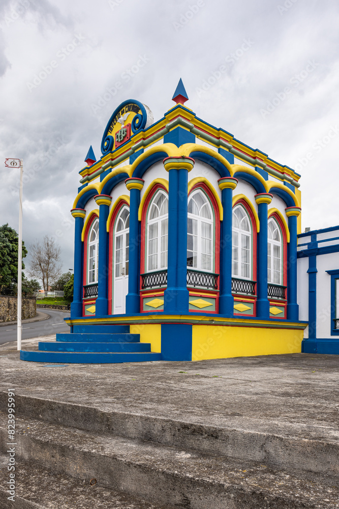 Fototapeta premium Temple of the Holy Spirit, known as an Imperio, in Praia da Vitoria.
