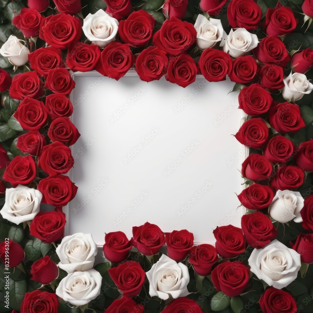 valentines day frame featuring a white blank center with surrounding abundant red rose valentines day frame featuring a white blank center with surrounding abundant red rose