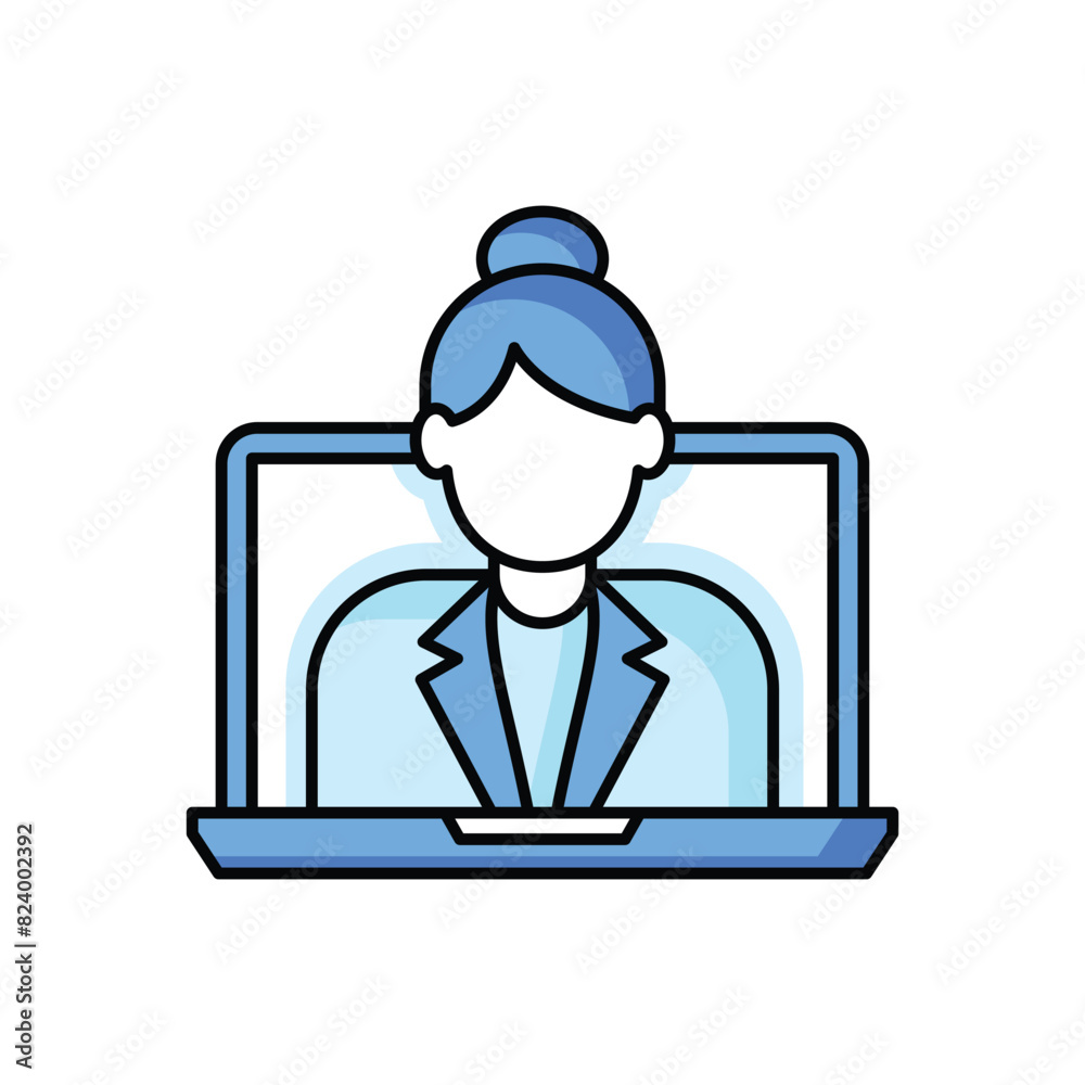 Online Teacher vector icon