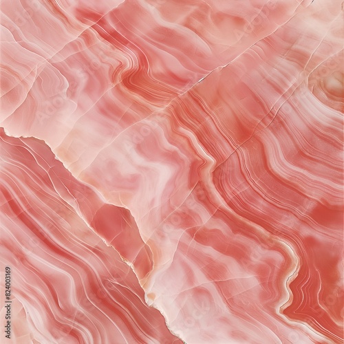 A slab of pink marble with soft hues and gentle swirls, evoking the first blush of dawn, captured with a macro lens to highlight its delicate beauty.